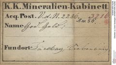 Etiketten zu Gold Gediegen (NHMW-MIN-Aw56)